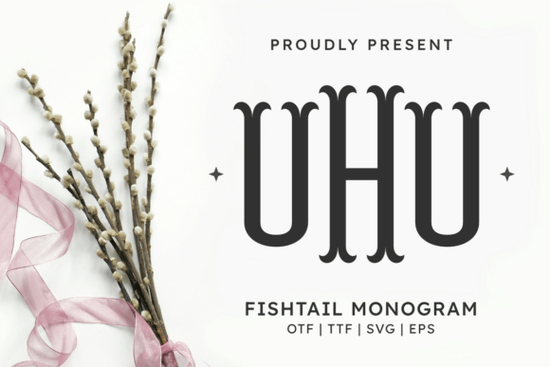 Fishtail Monogram Regular Font Font
